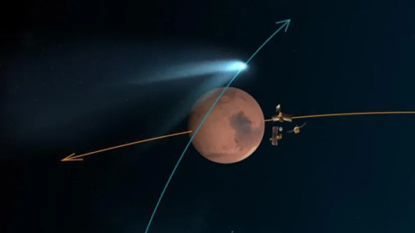 Комета Siding Spring максимально близко встретилась с Марсом
